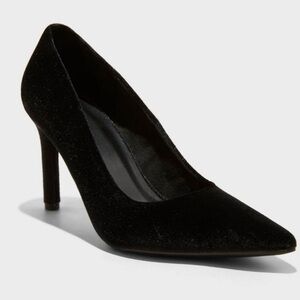 A New Day Elegant Black Velvet Stiletto Tara Heels Size 9